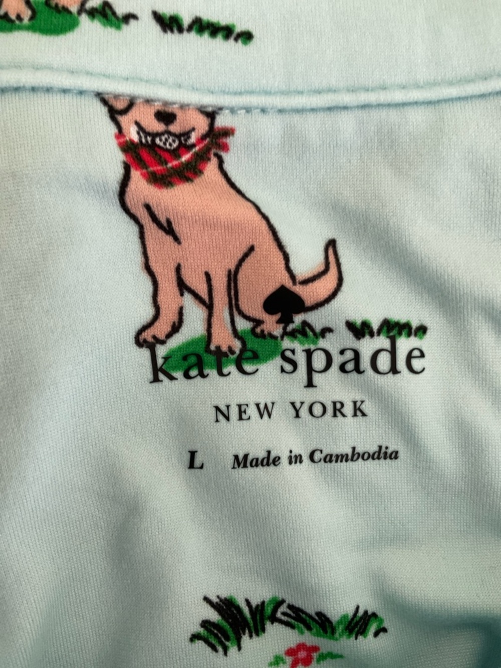 NWT Kate Spade Dog Golf Themed Short Sleeve Shorty Pajama Set Size L Whimsical - Picture 8 of 13
